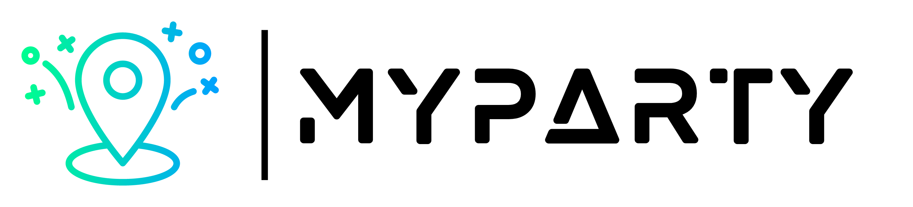 The MyParty logo in black