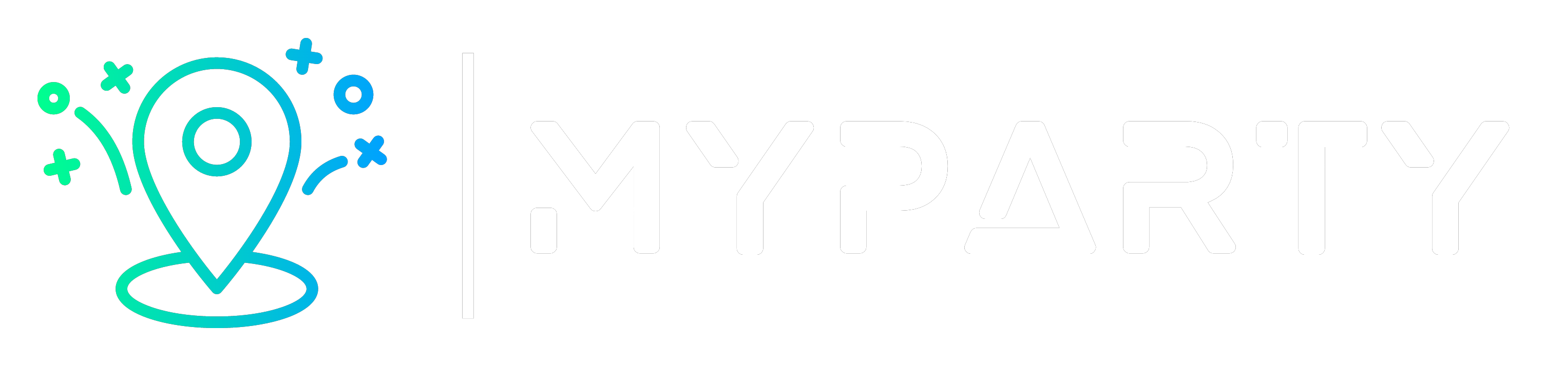 The MyParty logo in white
